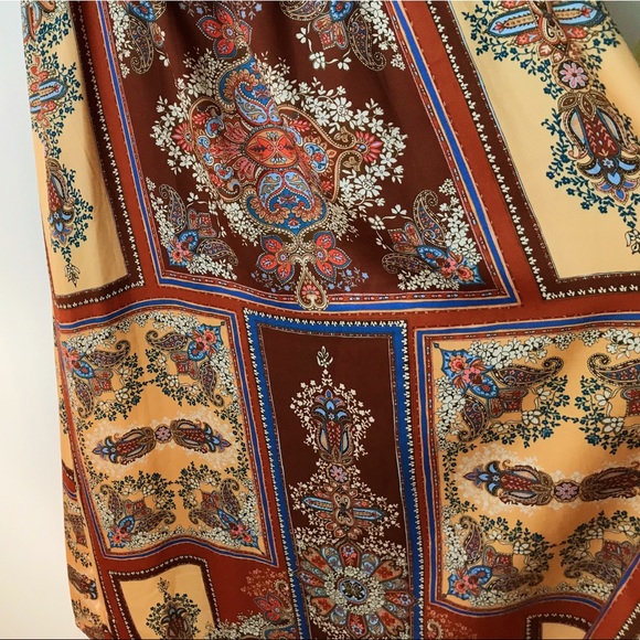 Floral scarf print cold shoulder wrap midi dress - Picture 10 of 15